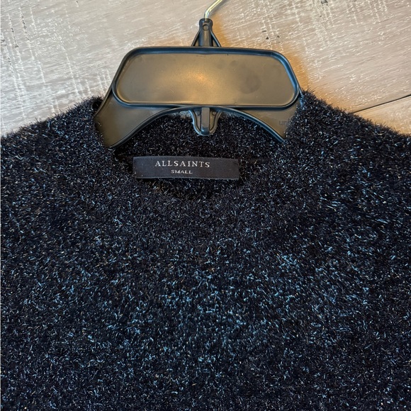 ALLSAINTS Sparkle Long Sleeve Body-Con Minidress Black Small - Picture 3 of 10